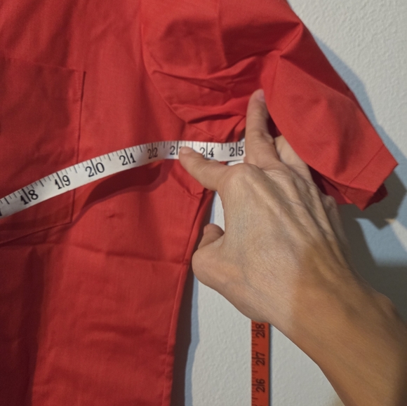 1970s Dagger Collar Red Orange men's shirt Deadstock VTG Mint NWT - Picture 12 of 16